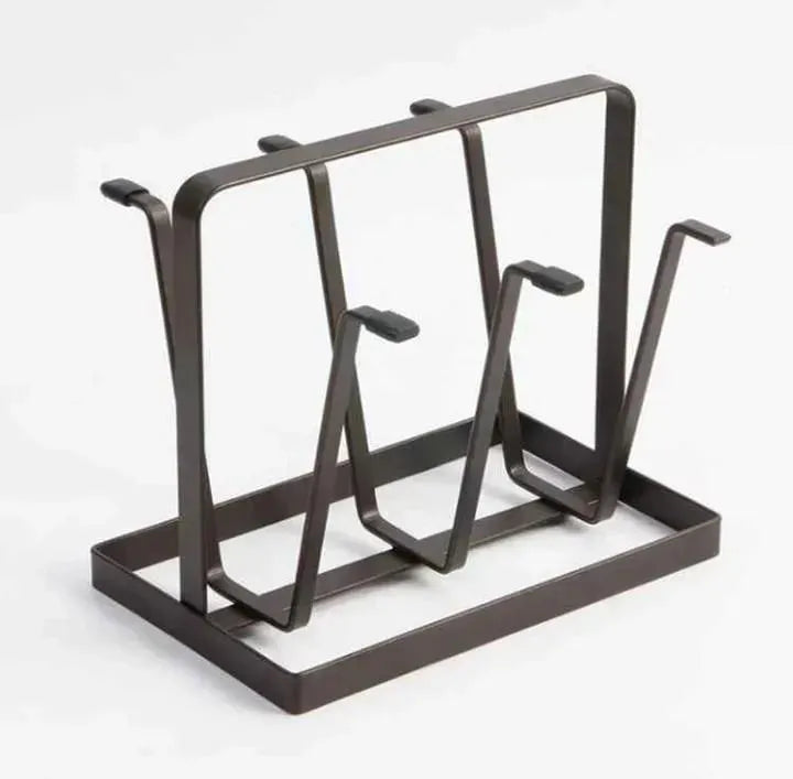 Black Metal Glass Holder for Kitchen & Office