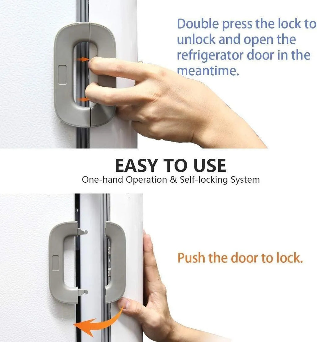 White Adjustable Fridge Lock for Kids Safety