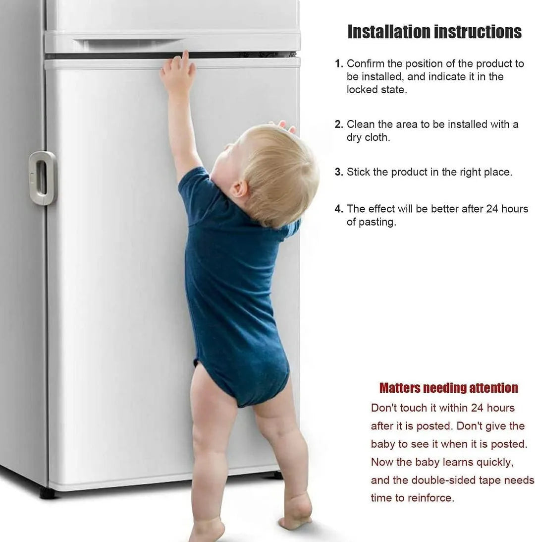 White Adjustable Fridge Lock for Kids Safety
