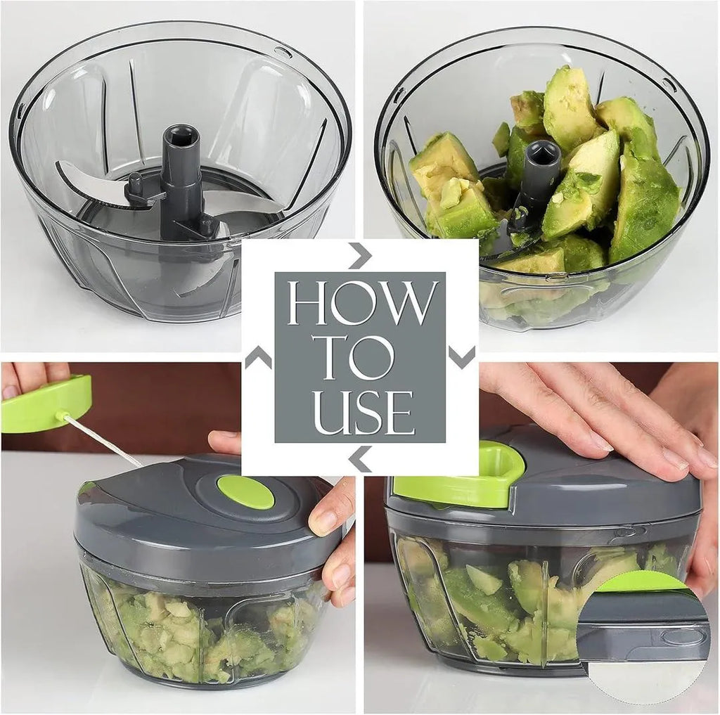 Manual Vegetable Chopper 500ml ABS Multicolor