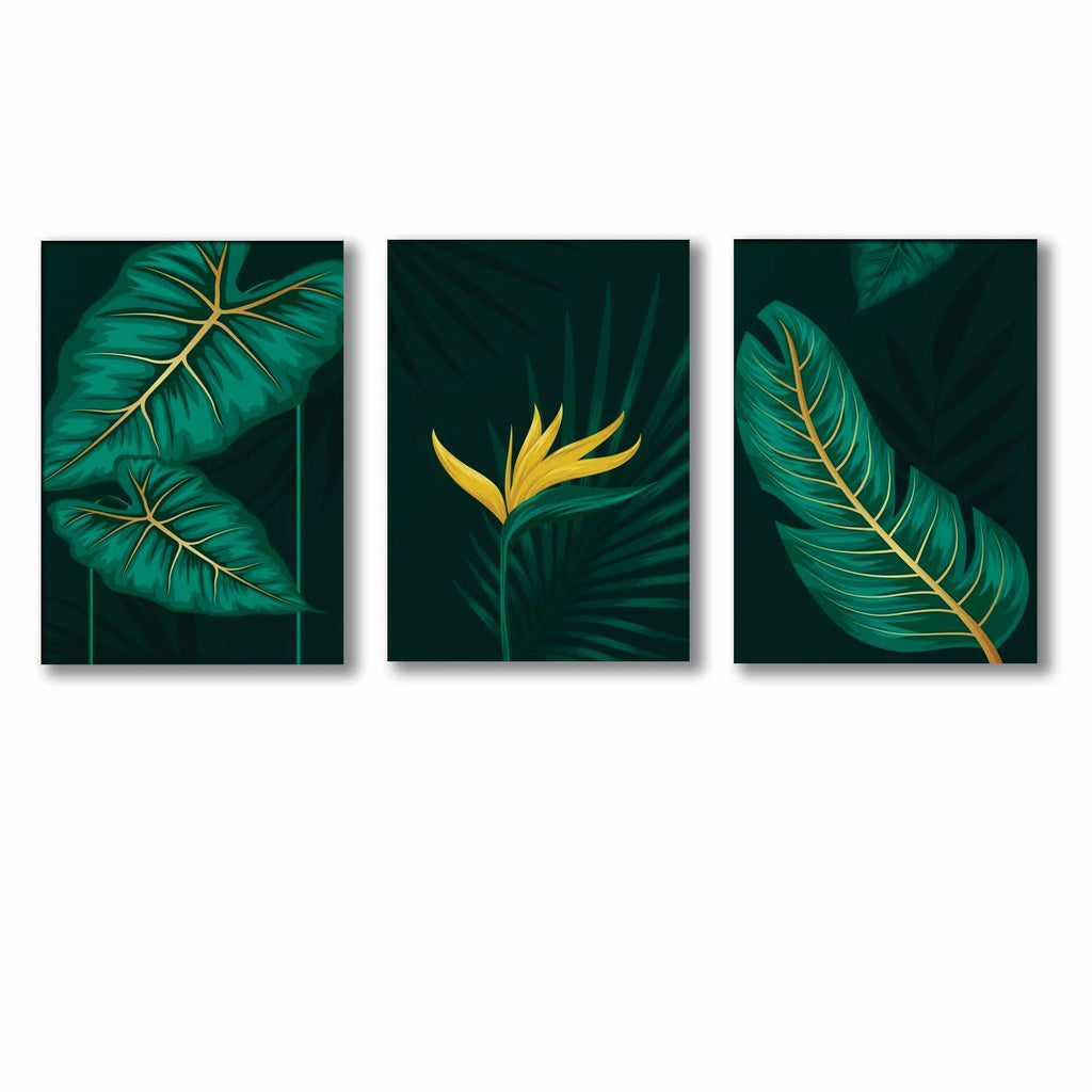 Set of 3 Premium Wall Art Photo Tiles �Modern Home Decor Sets  8x11 | With Frame