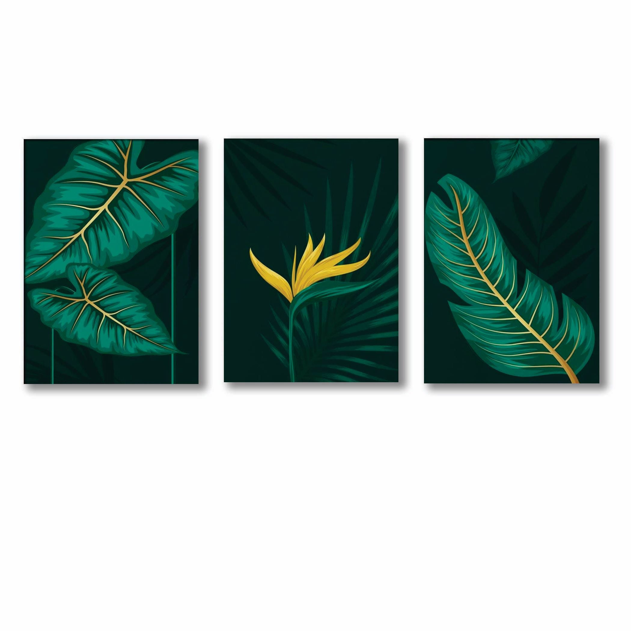 Set of 3 Premium Wall Art Photo Tiles �Modern Home Decor Sets  8x11 | With Frame