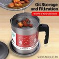 High Quality 1.4L Fryer Oil Filter Pot �Carbon Steel Oil Can with Stainless Steel Strainer Kitchen Storage Jug (Without Box)