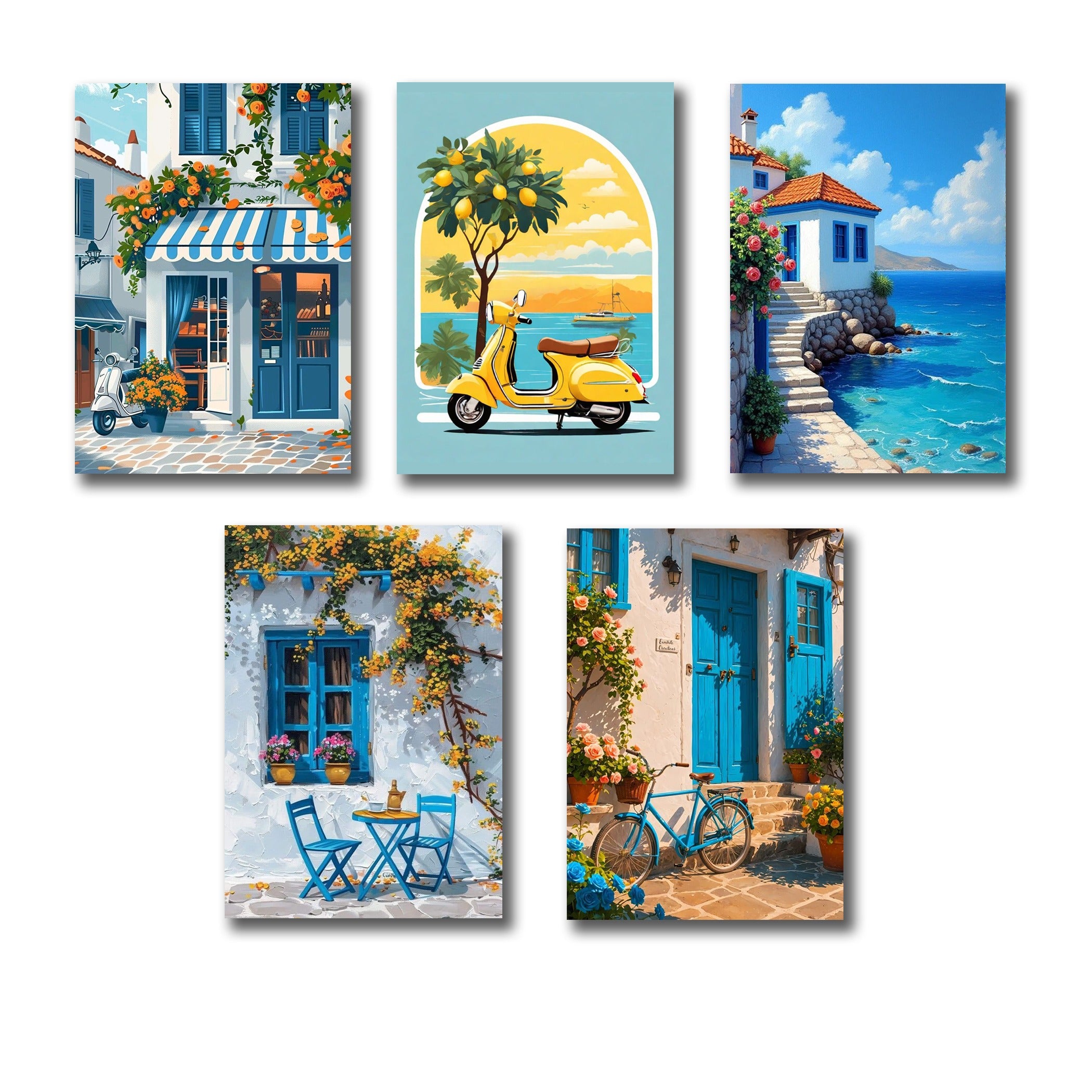 Set of 5 Premium Wall Art Photo Tiles �Modern Home Decor Sets 8x11