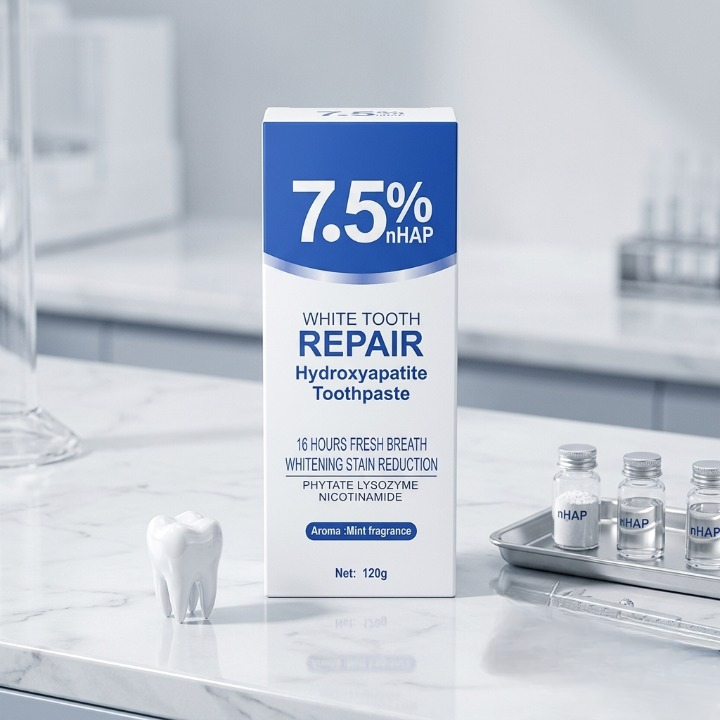 7.5% nHAP White Tooth Repair Hydroxyapatite Toothpaste �Advanced Enamel Whitening & Stain Reduction (120g)