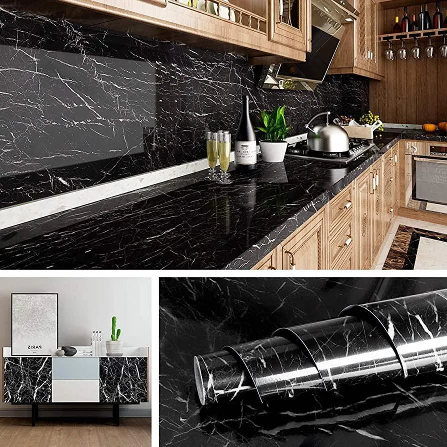 Black Marble Sheet for Kitchen Walls & Countertops