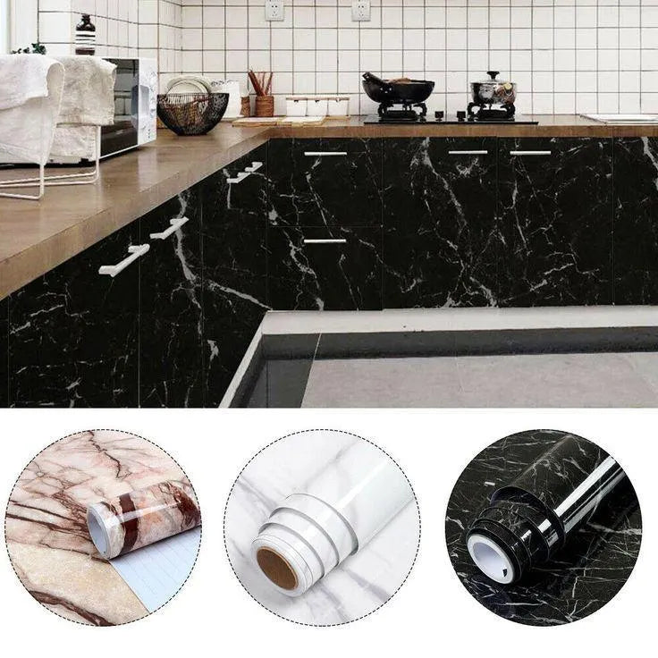 Black Marble Sheet for Kitchen Countertops & Walls