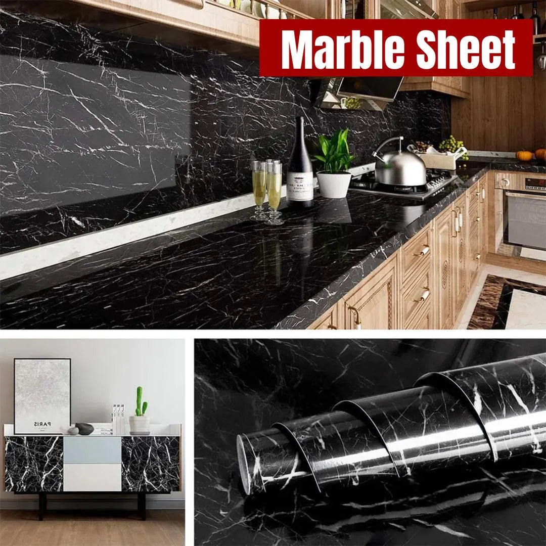 Black Marble Sheet for Kitchen Countertops & Walls