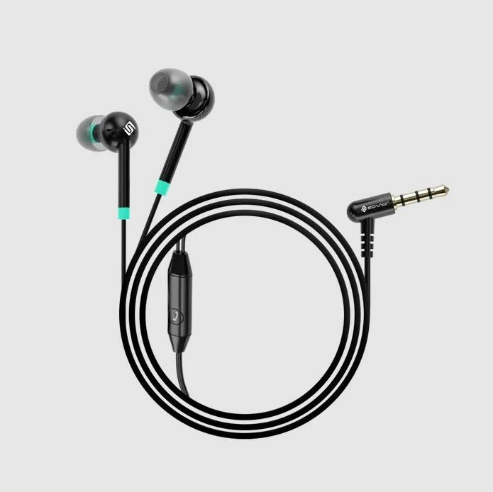 SOVO SH-15 Stereo Earphone Handsfree �High Quality Wired Earphones with Deep Bass, Clear Sound & Comfortable Fit for Calls & Music