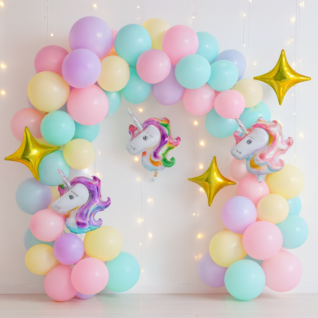 57 Pcs Pastel Unicorn Birthday Decoration Set – photo 4