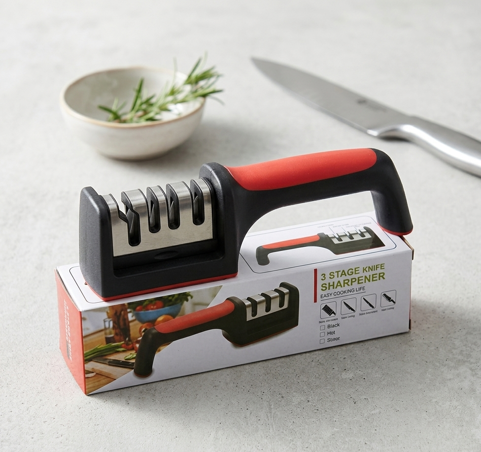 3-Stage Professional Knife Sharpener �Manual Kitchen Knife Sharpening Tool