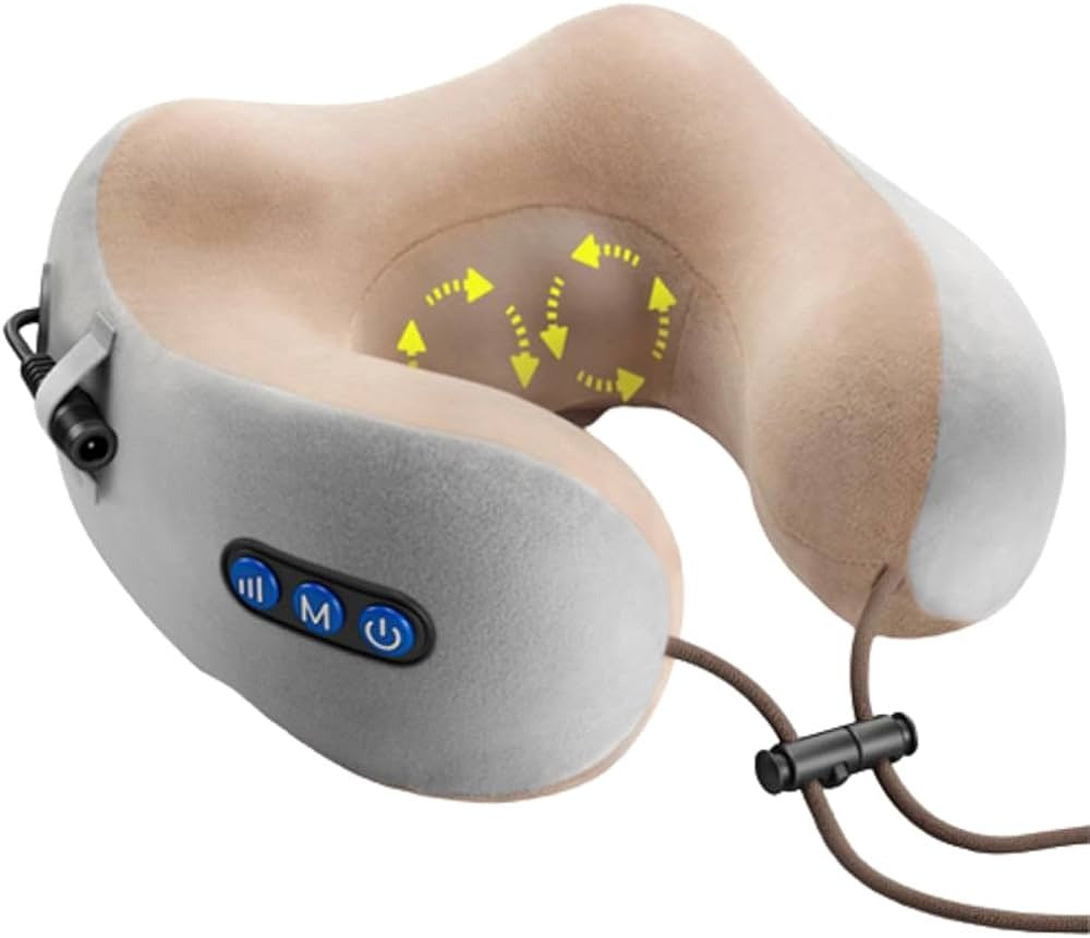 Rechargeable Neck Massager U-Shaped Pillow �Multifunctional Portable Shoulder & Cervical Relaxing Massage for Home, Car, Outdoor