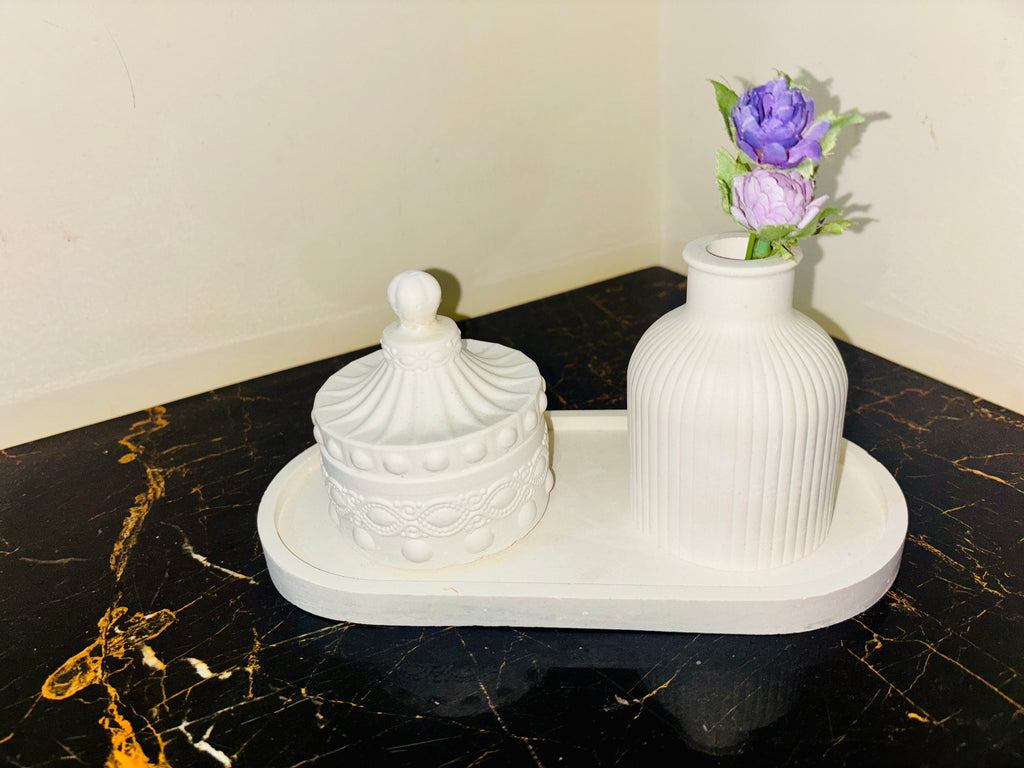 Classic Aesthetic 3-Piece Organizer & Home Decor Set