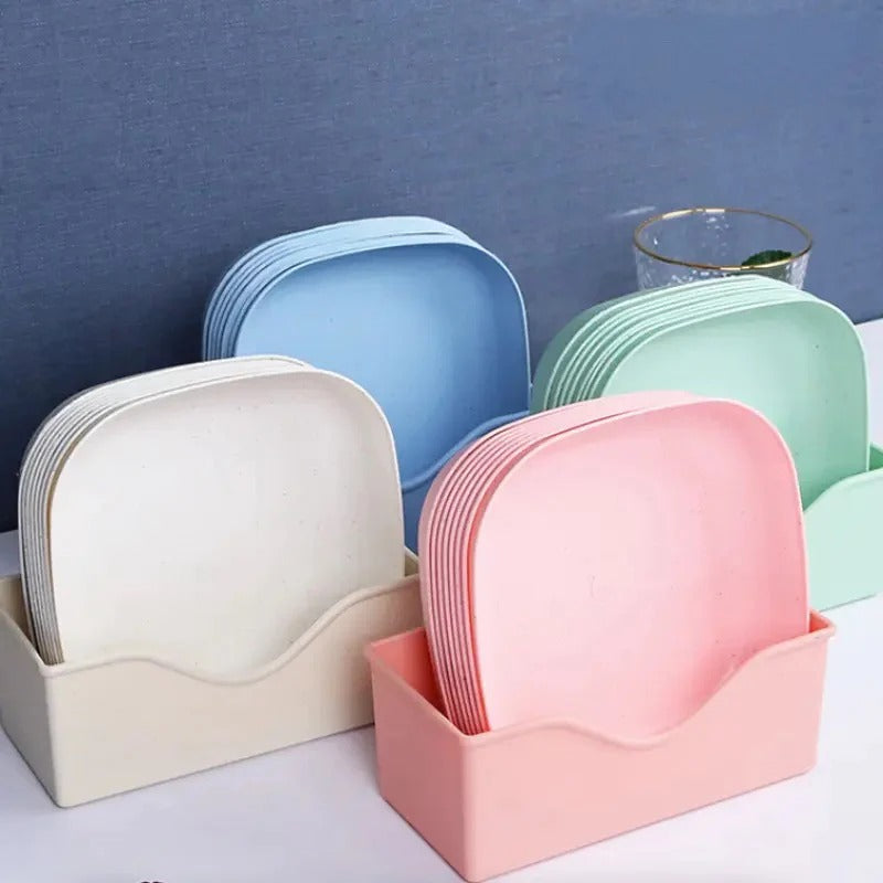 10pcs Plates Set With Holder – photo 3