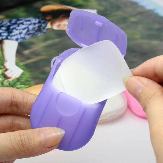 20Pcs Portable Disposable Soap Paper Sheets �Mini Travel Hand Washing Soap Papers for Outdoor, Camping & Hiking