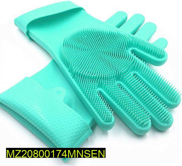 Silicone Dishwashing Gloves Mint Green for Sensitive Skin