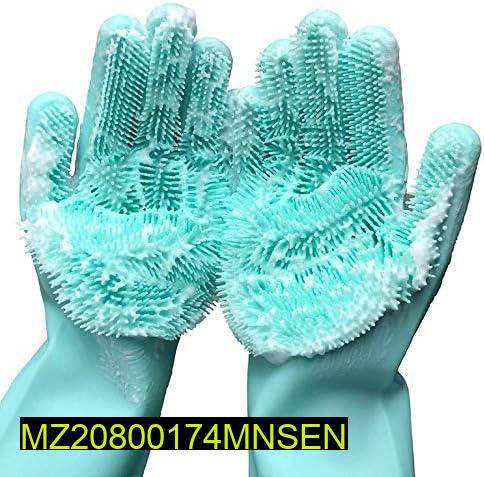 Silicone Dishwashing Gloves Mint Green for Sensitive Skin
