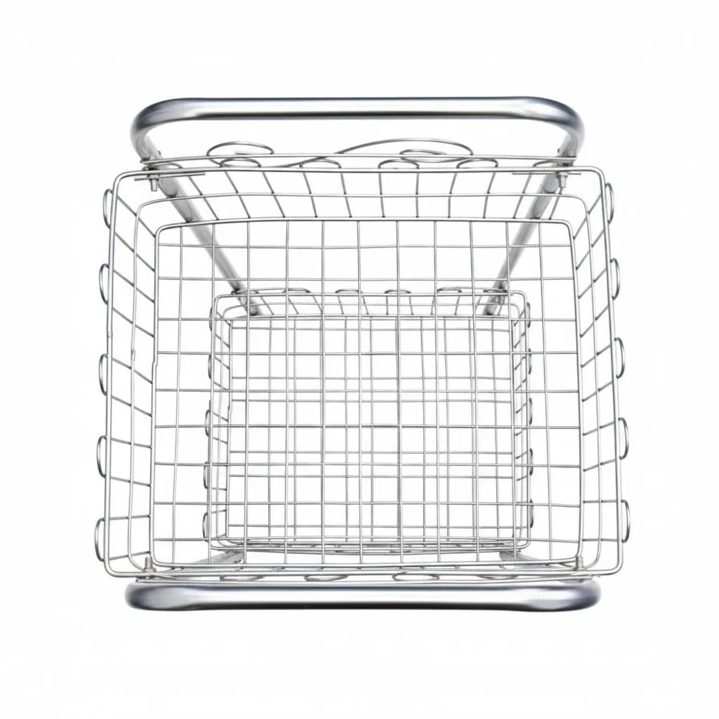 Two Tier Chrome Metal Fruit Basket