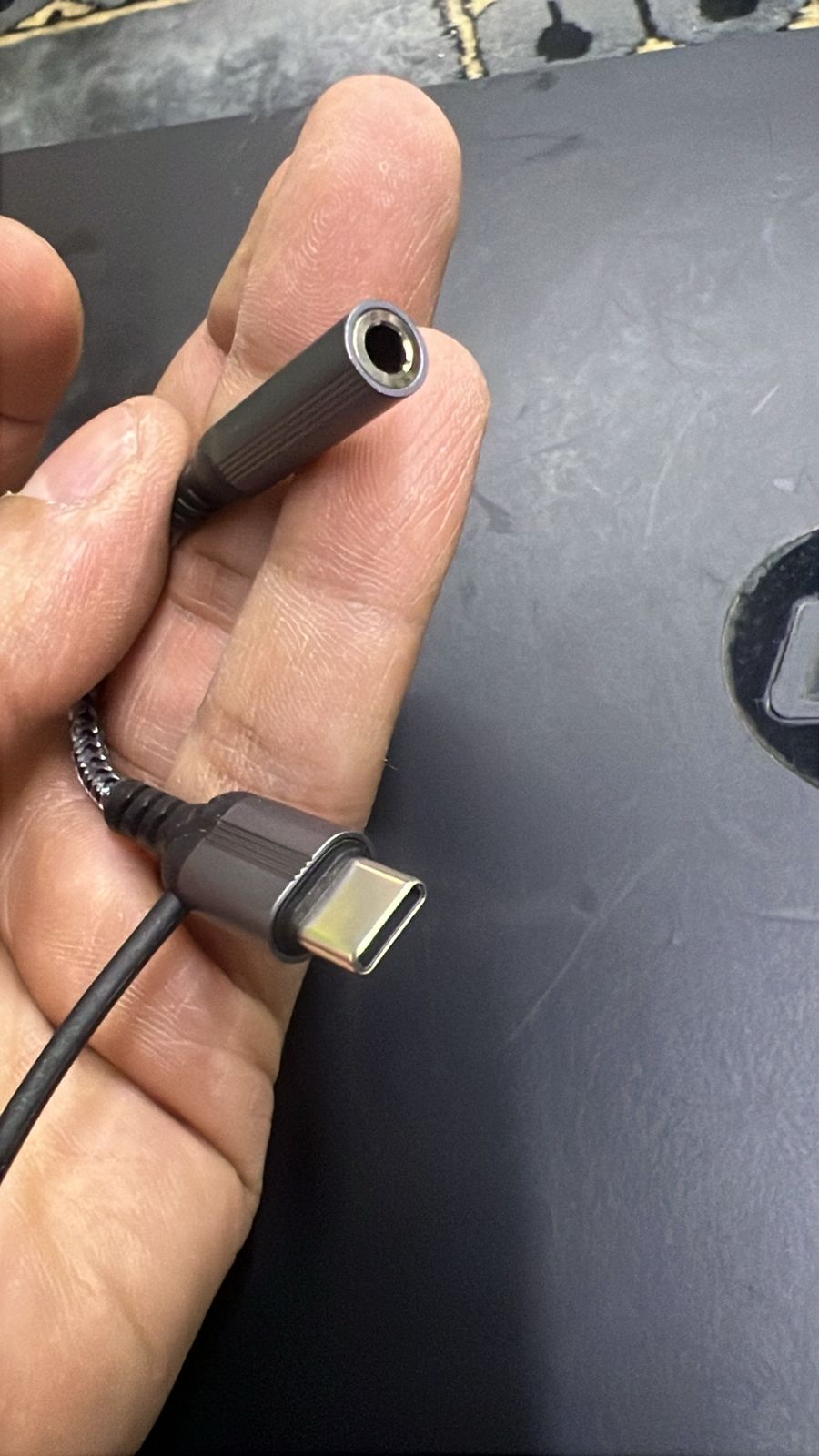 Original 2-in-1 Type-C and Lightning to 3.5mm Headphone Jack Adapter Dual Connector Handfree Audio Converter Direct Plug and Play No Bluetooth Required