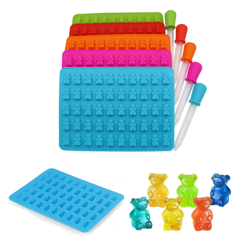 Bear Shape Silicone Mould Set for Gummy Candles & Ice Cubes
