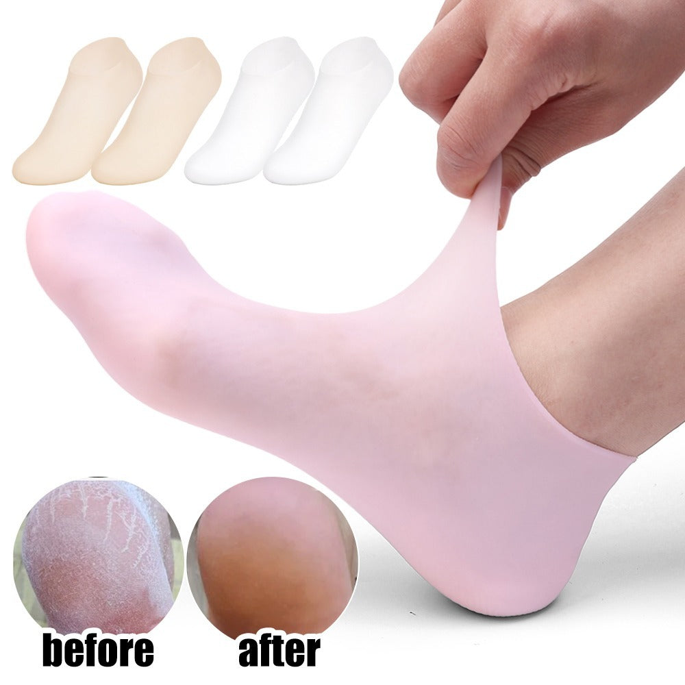Premium Silicone Gel Heel Socks (1 Pair) �Anti-Cracking & Moisturizing Foot Care (52g)