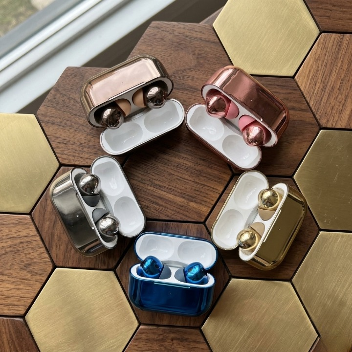 Premium AirPod Pro 2 Glossy Edition - Stylish Shining Wireless Earbuds with High-Fidelity Sound - Without Box - Random Color