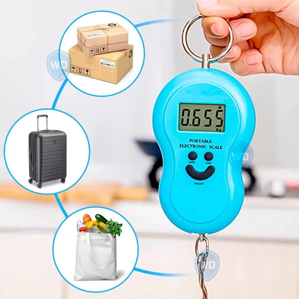 DIGITAL HANGING SCALE 50kg ABS LCD Display Strap Travel Multifunctional Digital Luggage Weighing Scales