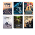 Pack Of 6 Motivational Quotes Sticky Wooden Canvas Frames For Wall Decore / Motivation Sticky Phototiles For Office And Room Wall Decoration MA-50