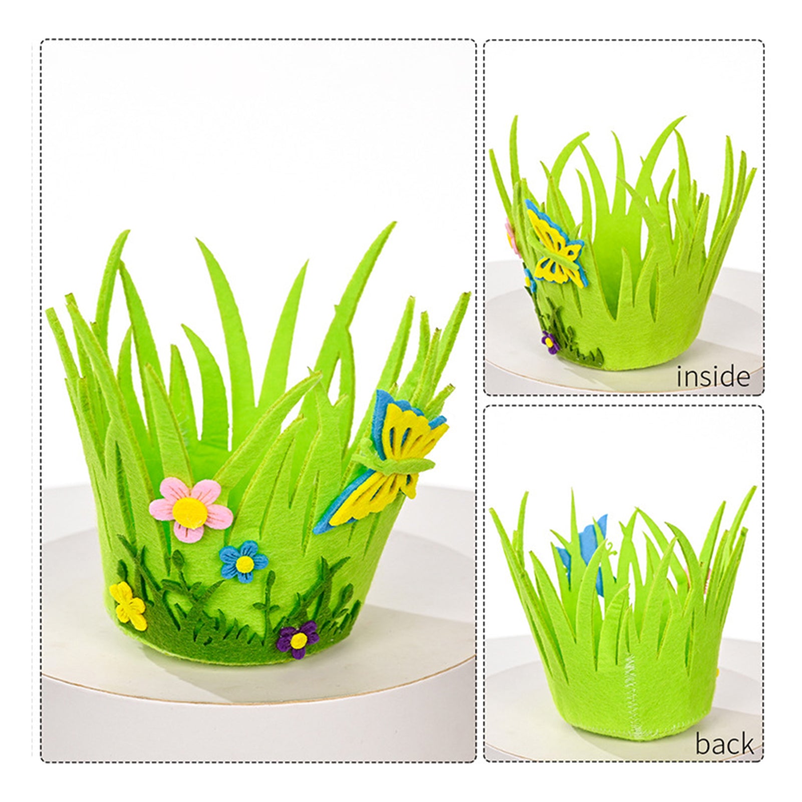 Easter Baskets �Portable Round Non-Woven Buckets for Kids & Adults | Small Woven Party & Birthday Decoration Supplies