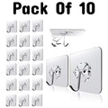 Transparent Self-Adhesive Wall Hooks Sticker �Strong Hold, No Drill, Damage-Free Hanging - Pack of 10