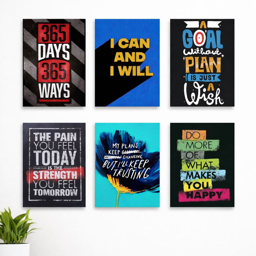 Set of 6 Premium Wall Art Photo Tiles �Modern Home Decor Sets 8x11