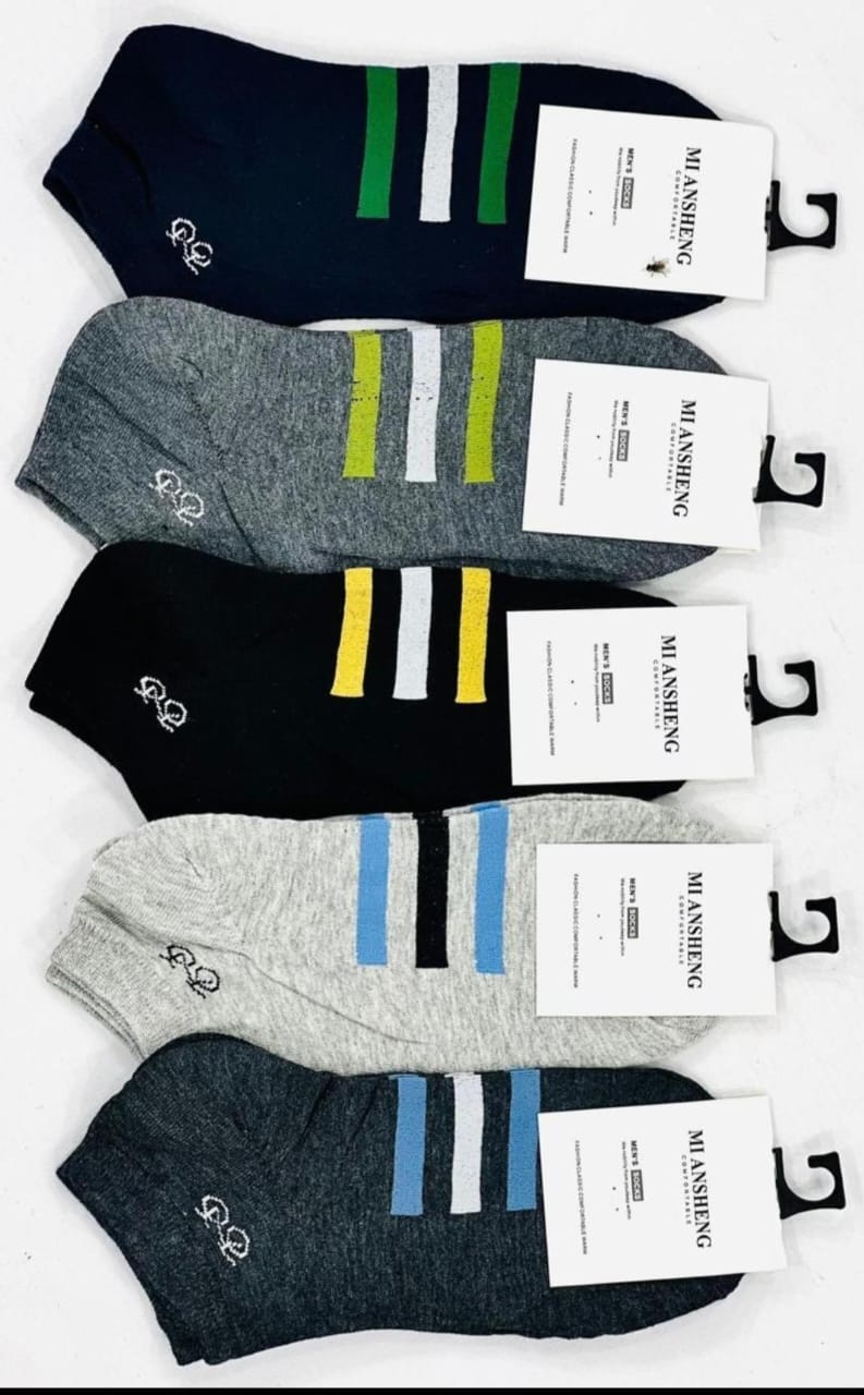 Pack Of 2 Pair Anklet Socks For Men �Soft, Breathable, And Stretchable Low-Cut Socks For Daily Comfort And Style (Random Design)