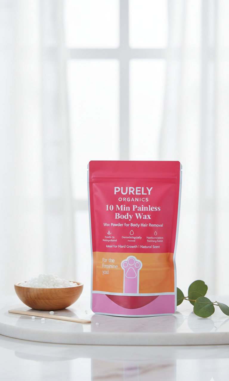 Purely Organics 10 Min Painless Body Wax Powder �Natural Hair Removal for Sensitive Skin (157g)
