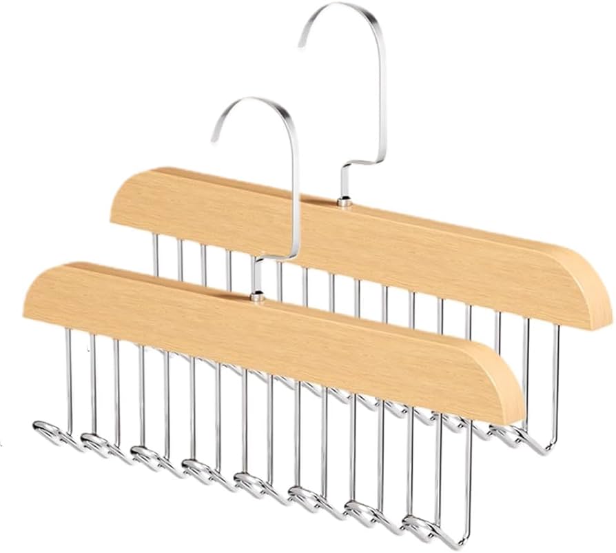 8 Hooks Multi-function Wooden Caps, Belts, Tie Hanger �Strong No Trace Storage Rack(Random Colour)