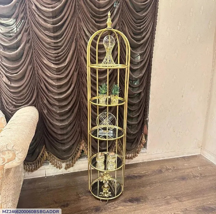 Decorative Piece 5 layers Golden Metalic Decorative Luxry Cage For house corner decoration