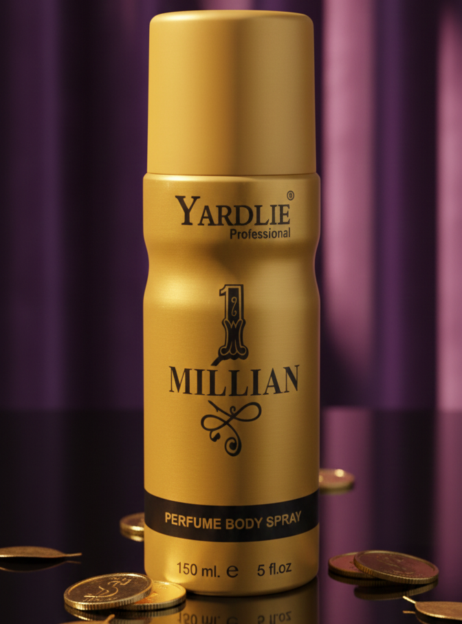 Yardlie Professional 1 MILLIAN Perfume Body Spray (150ml): High-Impact, Long-Lasting Fragrance for Men