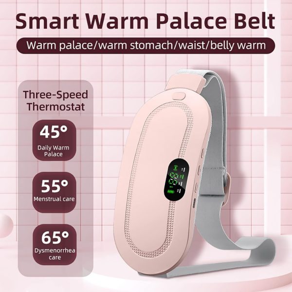 Portable Menstrual Heating Pad Belt for Women �Electric Period Pain Relief Massager with 3 Heat Levels & 4 Massage Modes - With Box