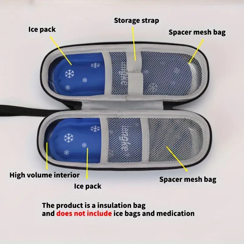 1/2 Set Insulin Pen Cooling Travel Box Diabetes Medication Insulation Cooling Storage Box, with Reusable Ice Packs, Suitable for Insulin Pen and Diabetes Supplies Storage Insulation Bag (Random Color)