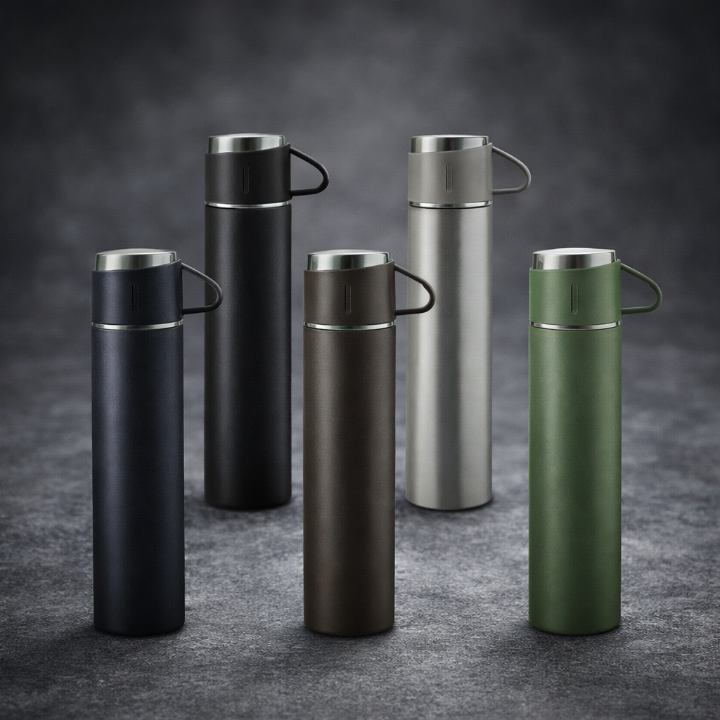 Gradient Insulated Sports Water Bottle �Leak-Proof Flask with Motivational Time Markings - 500ml (Random Color)