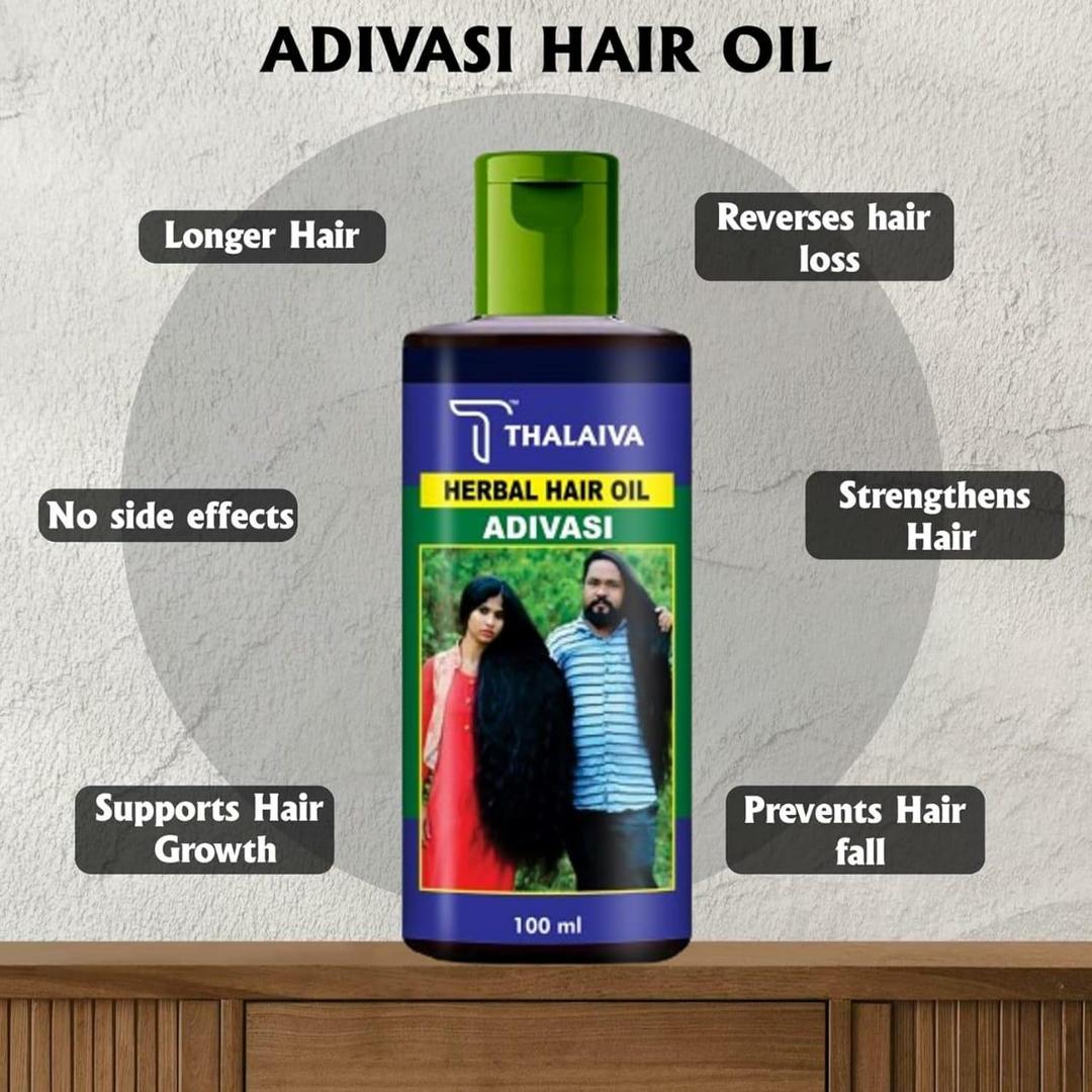 Adivasi Herbal Hair Oil And Shampoo Deal Pack Of 2 �Natural Hair Care Combo For Strong, Shiny, And Healthy Hair (Oil 100ml + Shampoo 200ml)