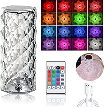 16 Colors Diamond Rose Crystal Lamp Bedside – photo 4