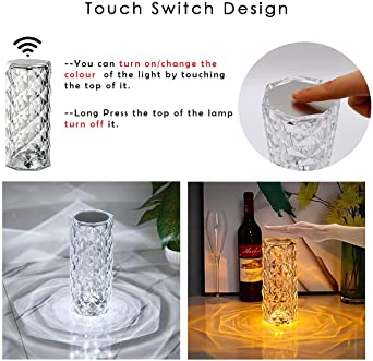 16 Colors Diamond Rose Crystal Lamp Bedside – photo 1