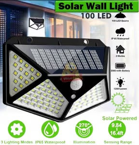 100 LED Solar Power Sensor Wall Light