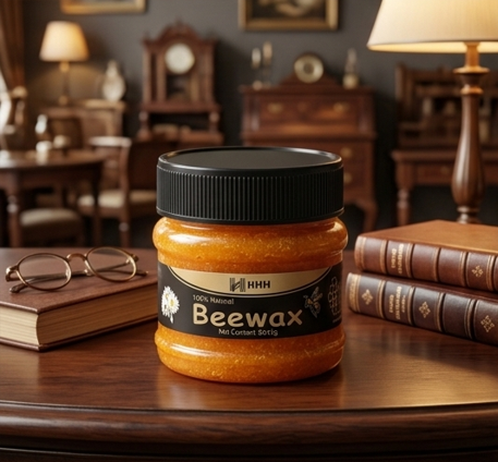 HHH 100% Natural Beewax - Premium Wood Seasoning & Furniture Polish for Restoration and Protection