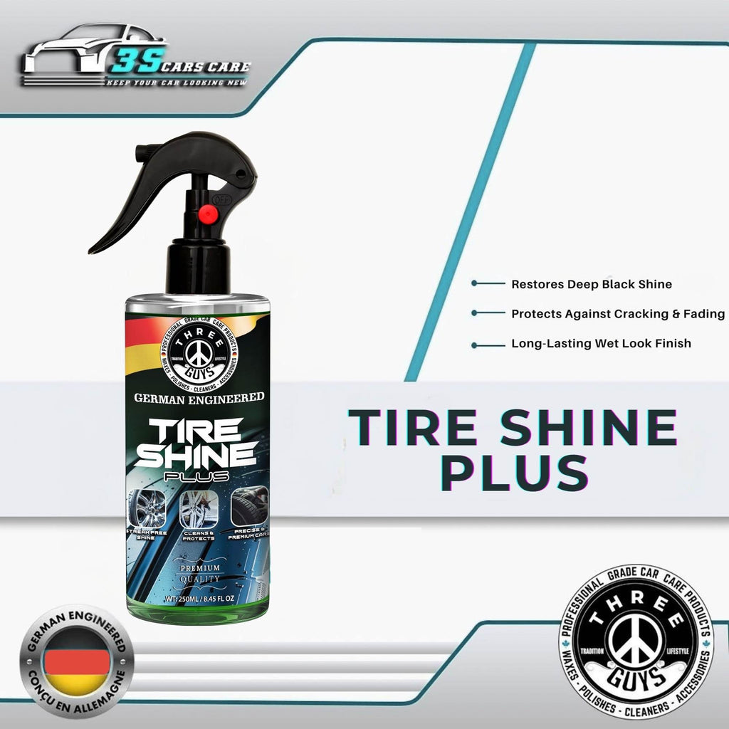 Three Guys Tire Shine Plus 250ml �Streak-Free Shine Cleans And Protects Long-Lasting Wet Look Premium Tire Care Spray