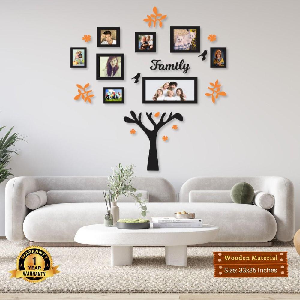Family Tree Wall Art 3mm MDF Photo Frames Decor