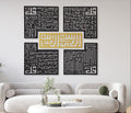 Modern Black & Gold Bismillah Wall Art Set