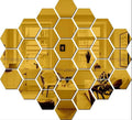 Golden Hexagonal Mirror Wall Decor for Home Modern Luxury