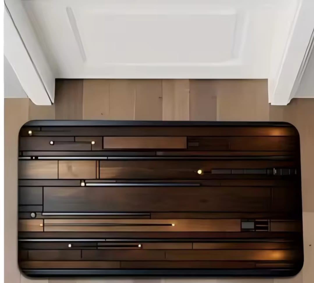Super Absorbent Non Slip Bathroom Floor Mat Elegant Wooden Design Premium Quality 23 ? 15 Inch