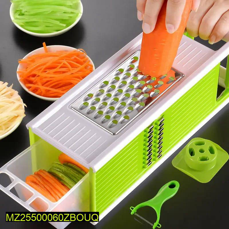 5-in-1 Grater Slicer Mandolin Green White Stainless Steel